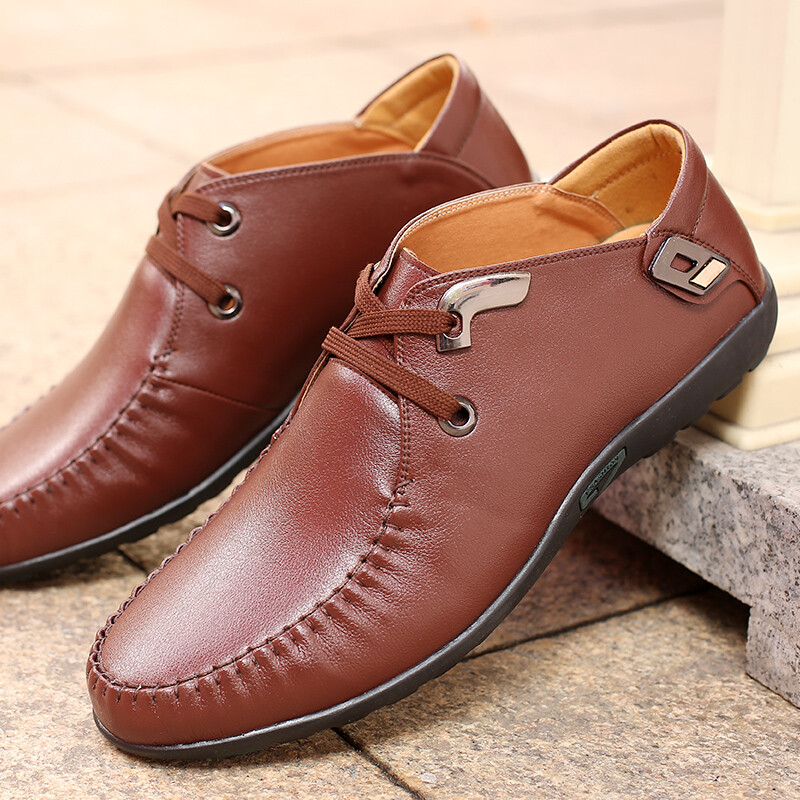 2016春季新款休闲鞋男潮休闲皮鞋男鞋单鞋子 黑色 38码