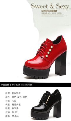 优雅与舒适并存：光迅新款9119高跟粗跟系带铆钉女靴